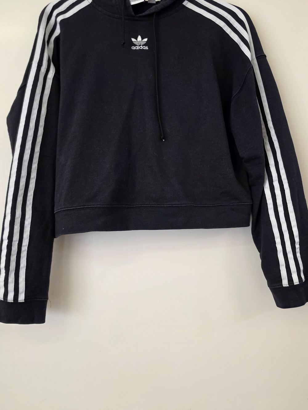 adidas Black Hoodie with White Trefoil Logo